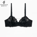 China wholesale sexy and cute customized factory v neck underwire 1/2 cup demi lightly lined fancy lace bra